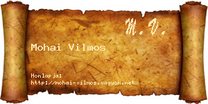 Mohai Vilmos névjegykártya